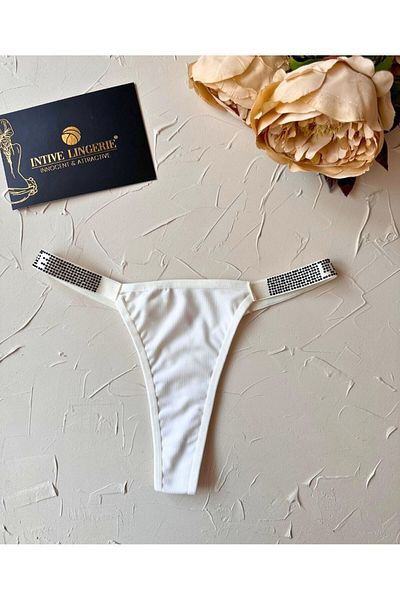 İntive Lingerie Feel Love Flexible Comfortable Thong with Shiny Stones on the Sides -1017