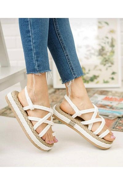 wemodaa Wemodacomtrayakkabı Women's Straw Rope String Flip Flops Sandals