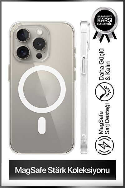 bast iPhone 15 Pro Uyumlu Telefon Kılıfı MagSafe Stark