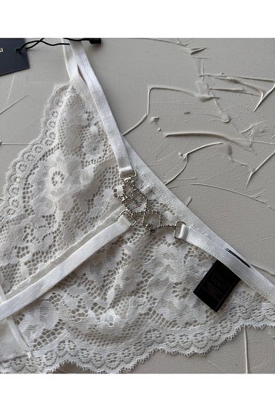 İntive Lingerie Shiny Stone Back -Sexy- Written Lace String (Special Edition)