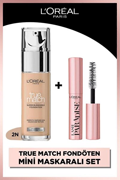 L'Oreal Paris True Match Bakım Yapan Fondöten - 2N Nötr Alt Ton & Mini Paradi...