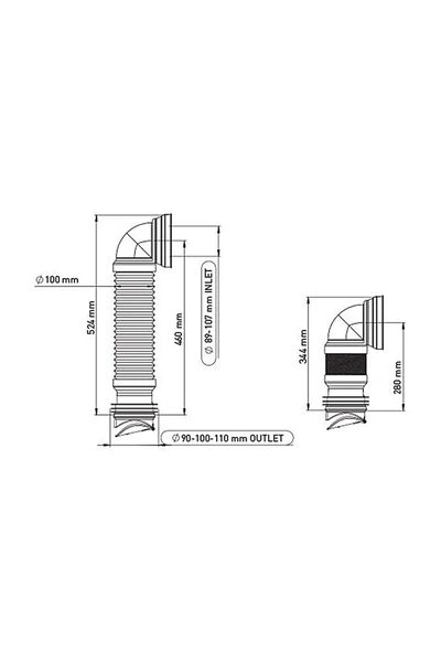 yapıtaşı Yt67 Dirsekli Çekvalfli Körüklü Klozet Gider Borusu/haşere Koku Önleyici Dirsekli Klozet Kadası