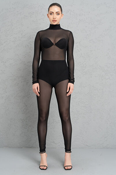 Kikiriki Μαύρη διαφανής φόρμα με ζιβάγκο