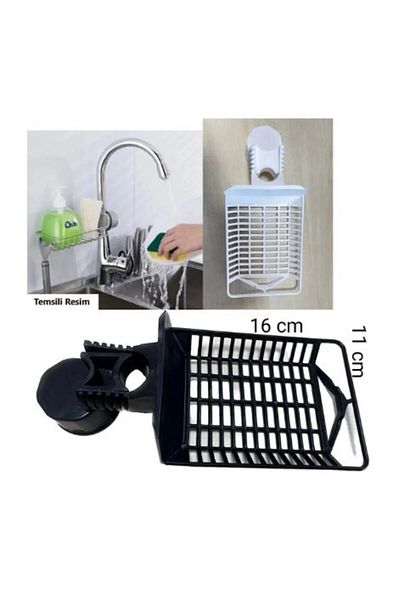 Lavin Sink Sponge Holder Adjustable Next to the Faucet Sink Dish Sponge Countertop Cloth Organizer