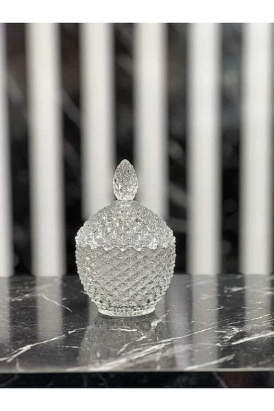 EbruliHomeArt 250 ml Pineapple Crystal Glass Sugar Bowl Turkish Delight Bowl