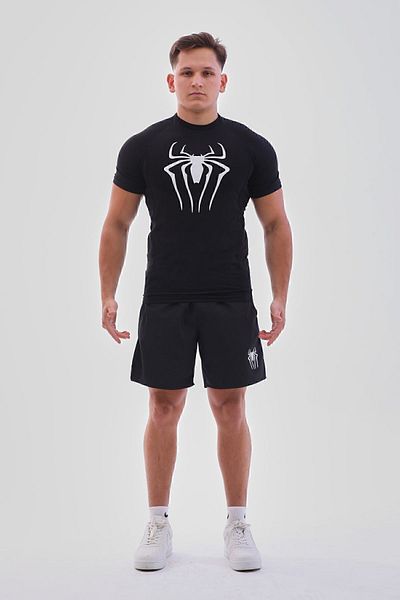 YHM Μαύρο Αθλητικό T-Shirt Compression Örümcek