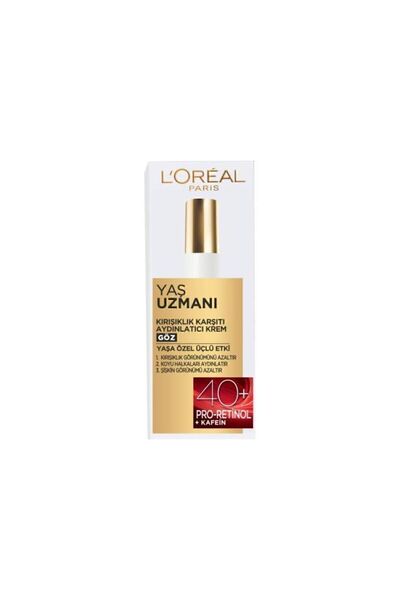L'Oreal Paris Yaş Uzmanı 40+ Kırışıklık Karşıtı Aydınlatıcı Göz Kremi