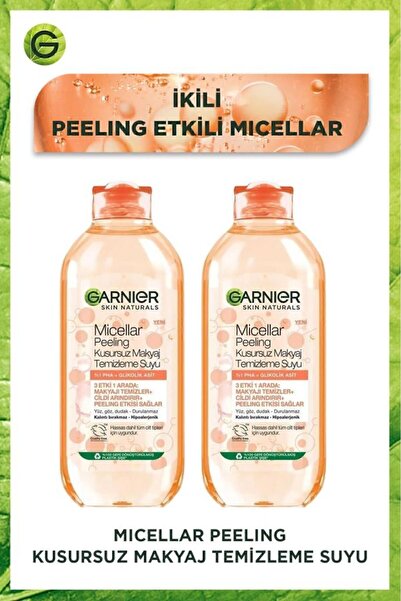 Garnier Micellar Peeling Kusursuz Makyaj Temizleme Suyu 400 ML 2'li Set