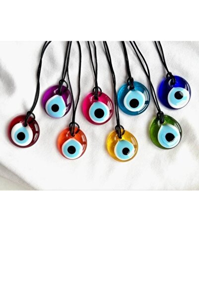 312 KONSEPT 5 Adet Renkli Cam Nazar Boncuğu Ağaç Süsü Ip Ile Gönderilir