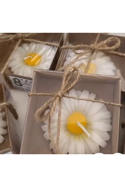 Sude Design 15 Pieces Daisy Model Candle Gift - Wedding, Promise, Engagement Gift