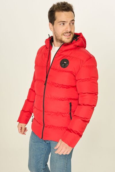 D1fference Férfi piros szélálló és szélálló pufferkabát Ddm-600