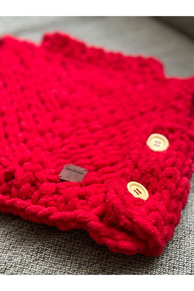 Meltem's 0-3 Months Modern Puffy Baby Sweater - Buttoned