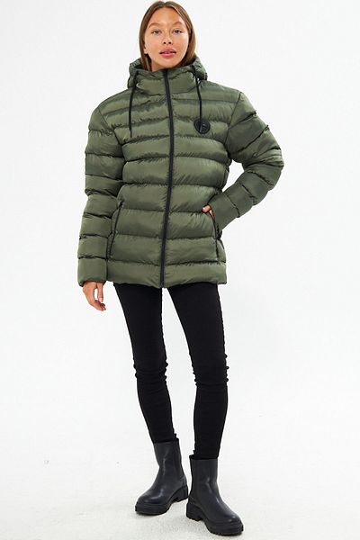 QAWWA Women's Black Windproof Inflatable Winter Sports Coats