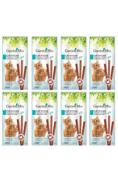 Gardenmix Somonlu Stick Kedi Ödül Maması 8 Paket