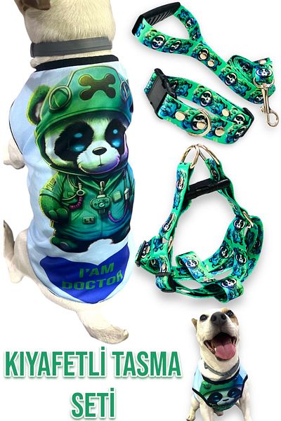 Angelapets Dog Clothes and Collar Set - Chest and Neck Collar, Walking