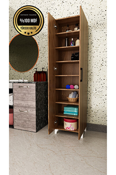 rafineritasarım Long I 2 Kapaklı Raflı Çok Amaçlı Dolap Banyo Balkon Kiler Mdf