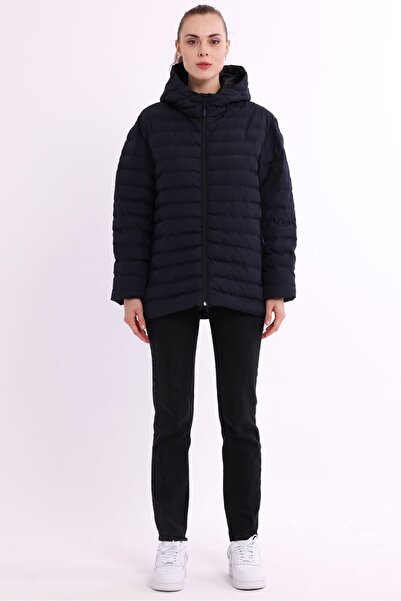 QAWWA Dámský námořnicky modrý lehký zateplený držák s přenosnou taškou, větruodolná, sportovní kabát