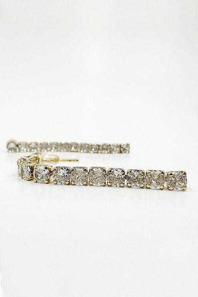 Onouqo Gold Color Waterway Zircon Stone Women's Steel Earrings