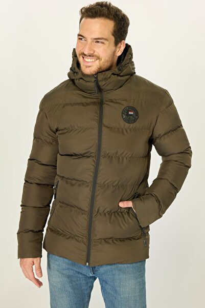 D1fference Pánská khaki bunda odolná vůči vodě a větru