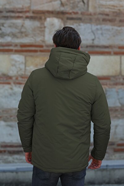 Goccix Ανδρικό Χακί Αντιανεμικό Χειμερινό Παλτό & Παλτό & Πάρκα