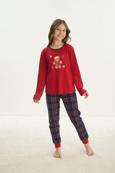 Sevim Red Long Sleeve Girl's Pajama Set - C4T4N7O8