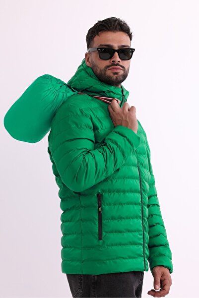 river green Jachetă sport ușoară verde pentru bărbați - rezistentă la vânt, c...