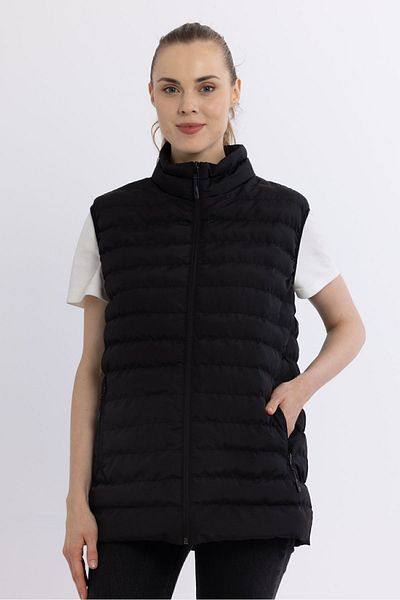 QAWWA Women's Windproof Regular Fit Inflatable Black Vest