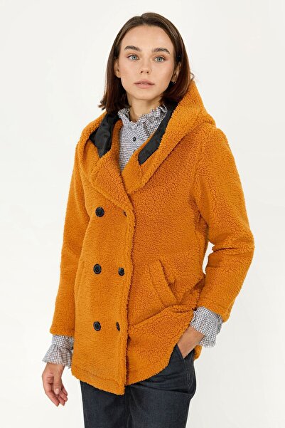 QAWWA Γυναικείο παλτό Welsoft Tan Lined - με κουκούλα και αντιανεμικό