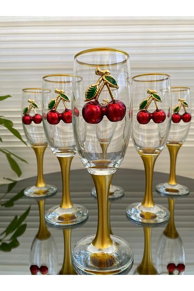 atabey home collection سعة 190 سي سي - كوب ماء بلون القهوة المتعرج وكوب مشروبات غازية، قطعتين بتفاصيل ذهبية