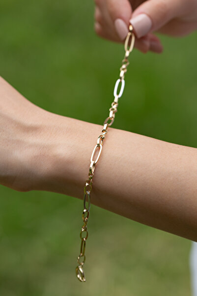 Çgk Çiğdem Gürel Kuyumculuk 14 Ayar Hallow  Altın Bileklik