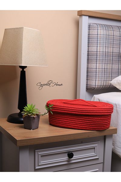 CARPELLA HOME Jute Wicker Basket Organizer with Lid