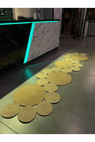 Rönesans Tekstil Hasır Jüt Bej Kırçıllı Yolluk Halı Kilim