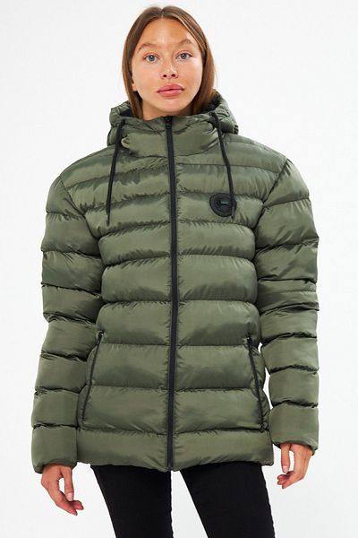 QAWWA Women's Black Windproof Inflatable Winter Sports Coats