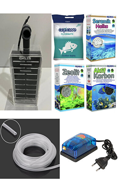 KLES sumplu pipo filtre M boy şeffaf seti hava motoru + filtre seti +hava hor...