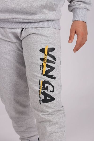 BUSEYİZ Buseyiz VIN GA writing detailed hooded and kangaroo pocket boy's tracksuit suit