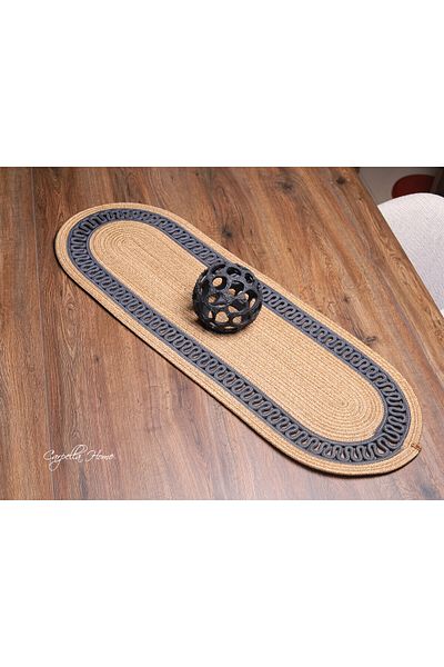 CARPELLA HOME Modern Natural Jute, Patterned, Wicker, American Serving, Table, Coffee Table Cover Runner