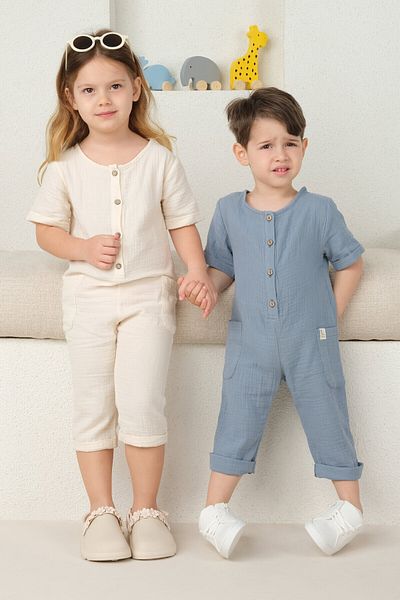 Mioma Kids Capri Jumpsuit with Pockets - Bones on the Sides