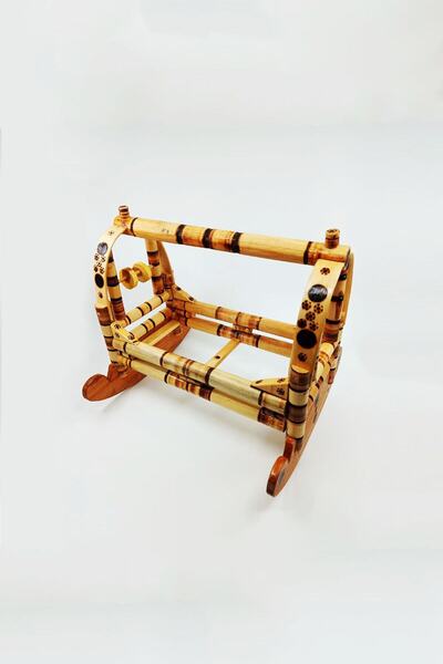 Artvin El Yapımı Ahşap Oyuncak Beşik