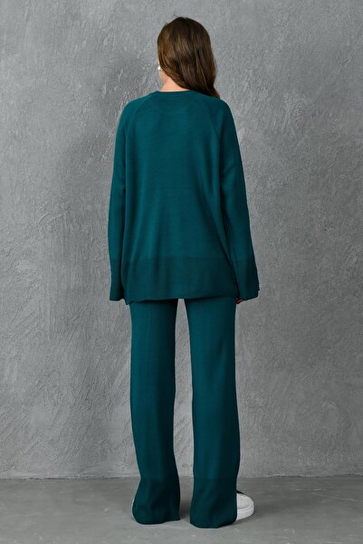 bayansepeti Flexible Emerald Knitwear - Sweater and Trousers Oversize Set 1027