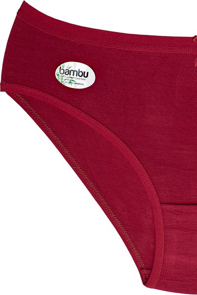 Stars Underwear Chiloți din bambus pentru femei Burgundy - 100% bambus, ultra flexibili și cu textura moale 4 buc