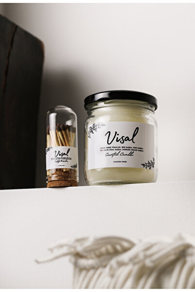 LALEZEN HOME VİSAL ETIKETLI KOKULU MUM+ CAM FANUSLU KİBRİT SET