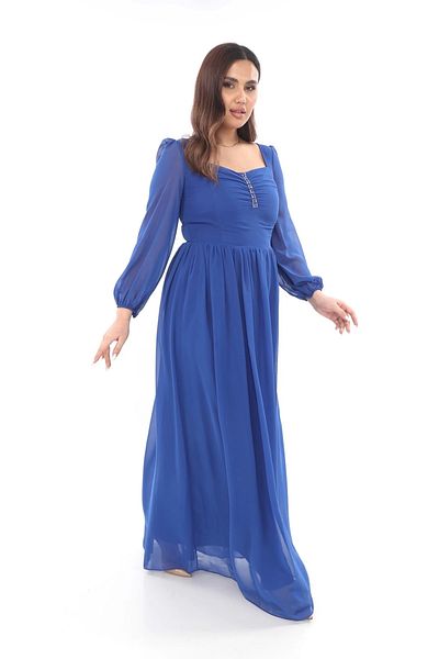 lodmela Φόρεμα Sweetheart Neck Plus Size 1785-Sax