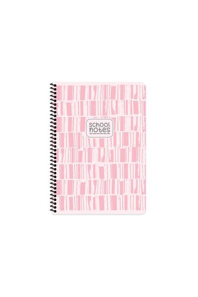 KESKİN COLOR دفتر ملاحظات حلزوني مخطط باللون الوردي - 16.5*22.5 80 Yp