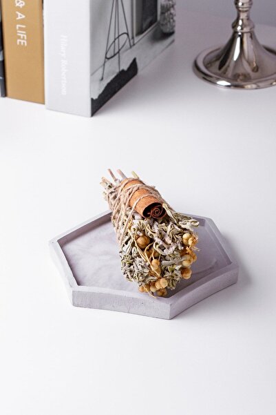 LALEZEN HOME Altıgen Beton Stantlı Enerji, Arınma Ve Nazar Ritüel Tütsü Adaça...