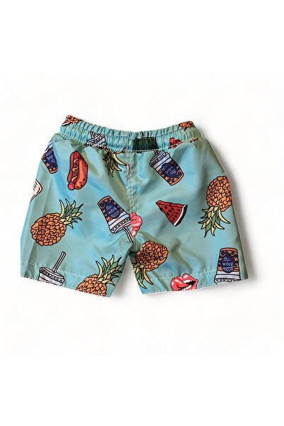 Lolliboomkids Zábavný potisk nové sezóny pro chlapce v pase Šněrovací šortky Plavky Síťované Full / Regular Fit