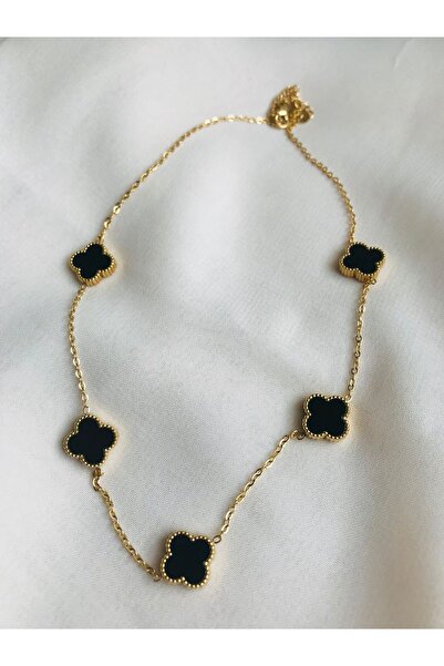 Eyorecchinos قلادة فان كليف ستيل بلاك كلوفر