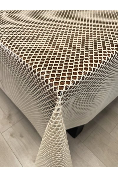 Generic Brand Honeycomb Pattern Luxury Pvc Erasable Tablecloth Cream