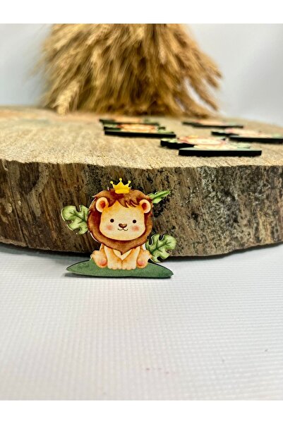 Mr Home ASLANLI BASKILI AHŞAP FİGÜR-MAGNET SÜSLEME FİGÜR-BASKILI FİGÜR