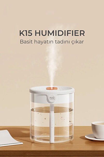Onetick UltraSonik Hava Nemlendirici Buhar Makinesi Çift Püskürtmeli Difüzör K15