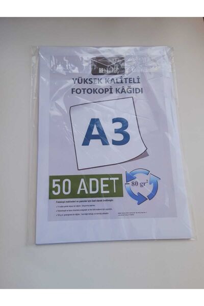 Doğasever Yüksek Kaliteli A3 Fotokopi Kağıdı 50 Adet